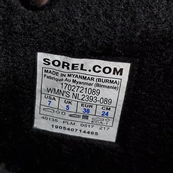 Sorel Womens Size 7 Joan of Arctic Boot Gray Black Shearling Waterproof - Picture 14 of 14